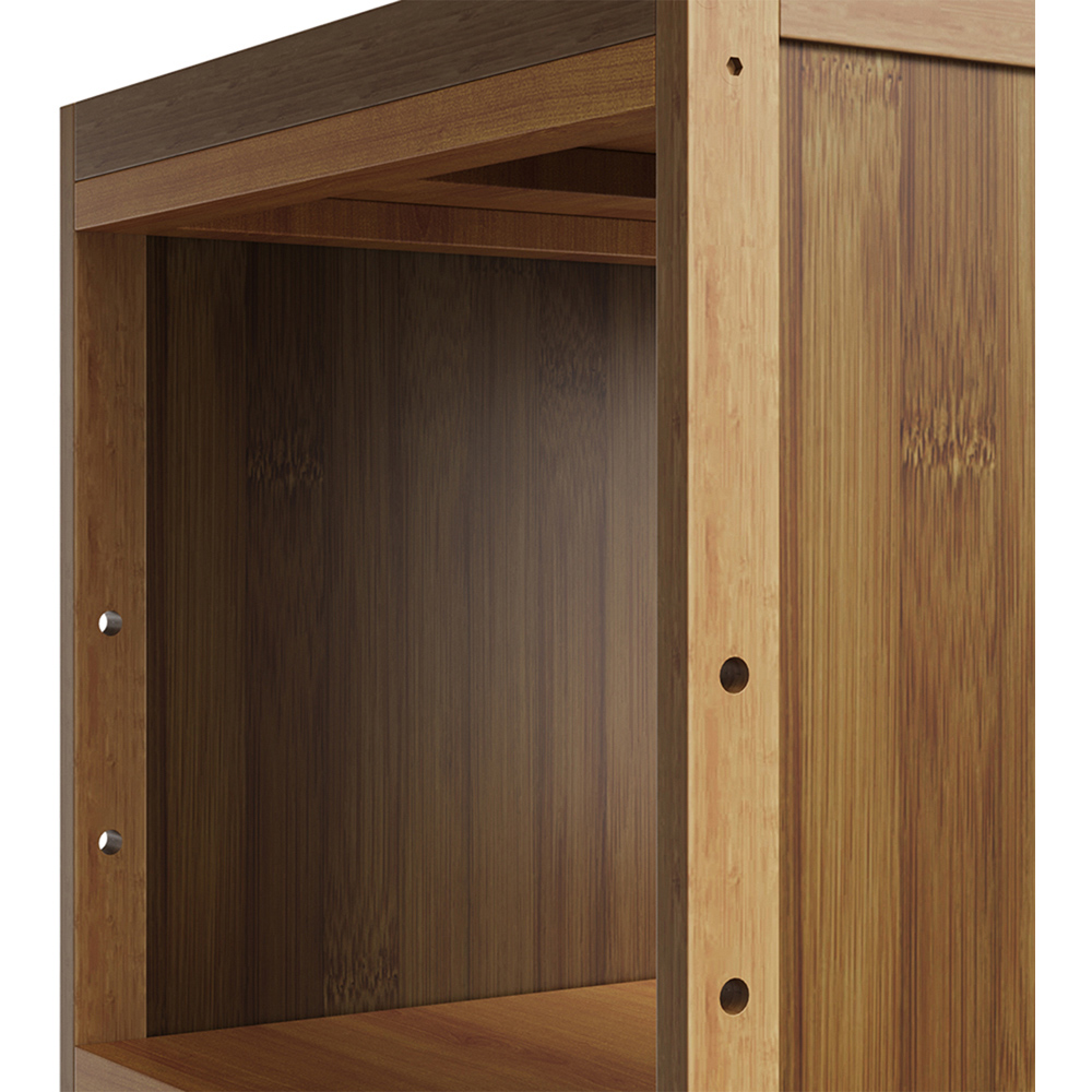 Living and Home Single Drawer Single Shelf Tea Colour Bedside Table Image 6