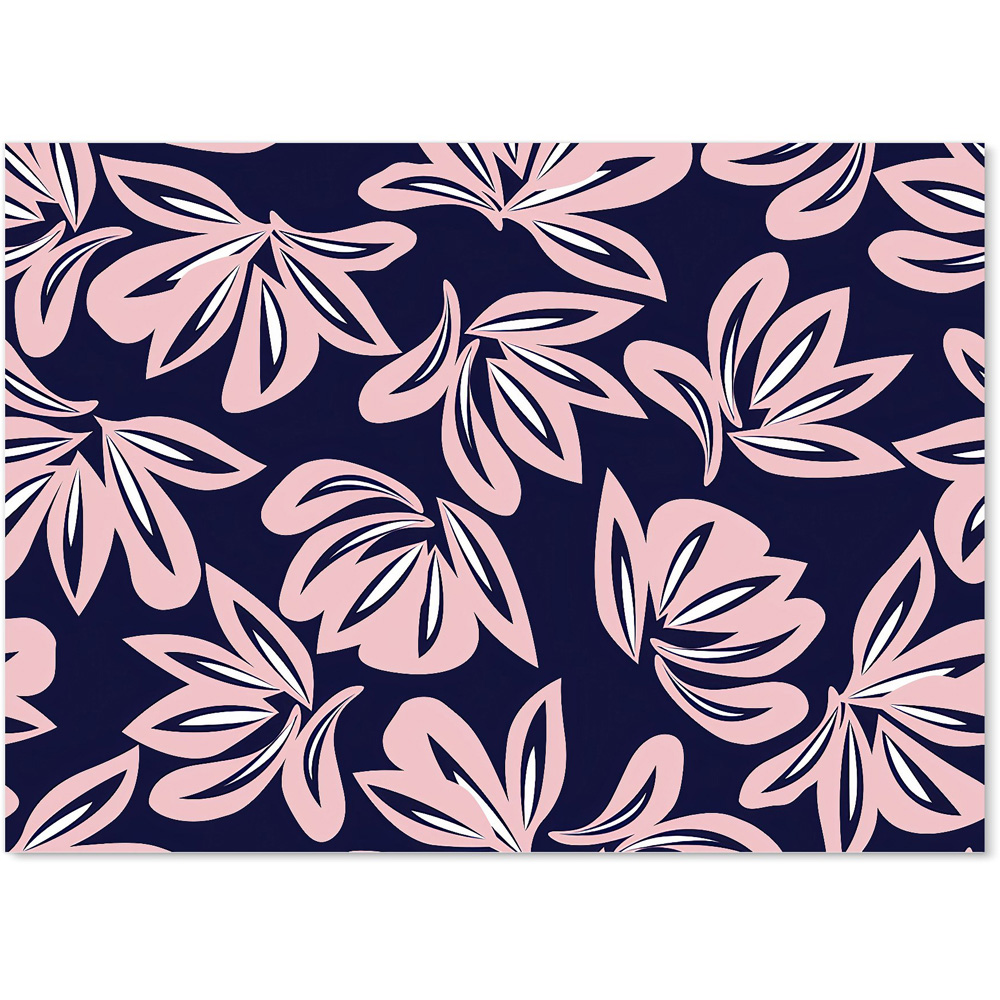 Warren Reed Designer Pink Navy Floral Botanical Glass Kitchen Splashback 65 x 90cm Image 2