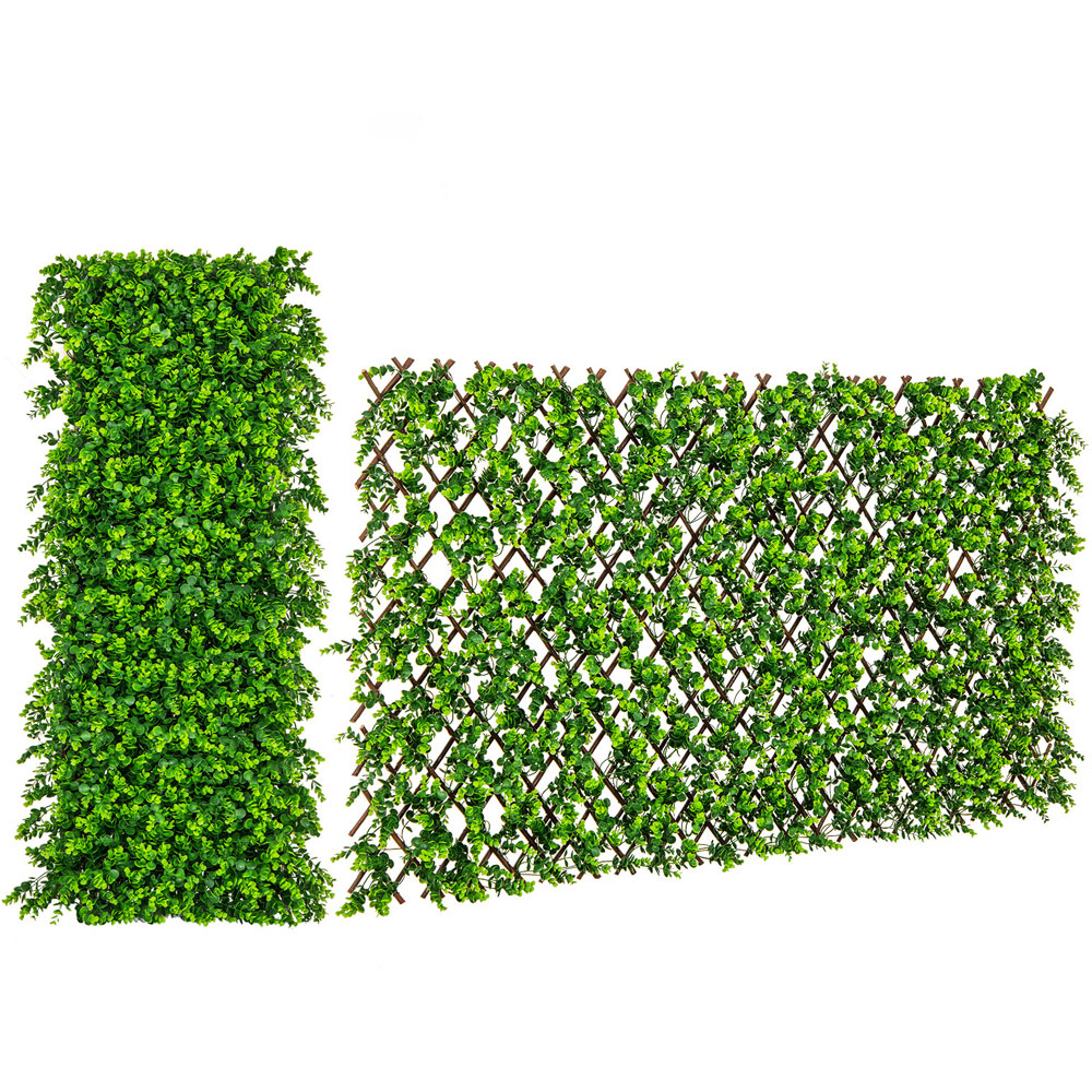 Costway Green 2.9 x 5.9ft Decorative Fence Panel with Real Willow Frame Image 3