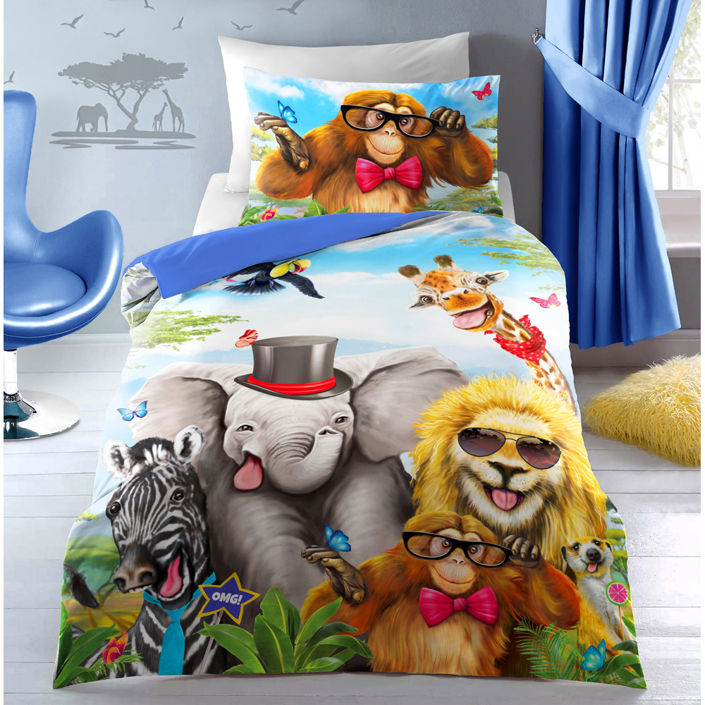 Velosso Single Multicolour Selfie Animal Duvet Cover Set Image 1