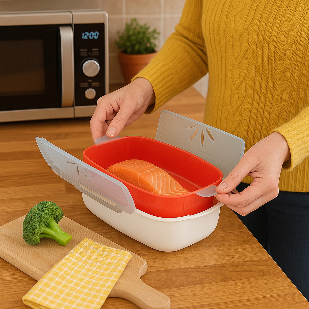 Avilo Heavy Duty Microwave Steamer with Lid Image 6