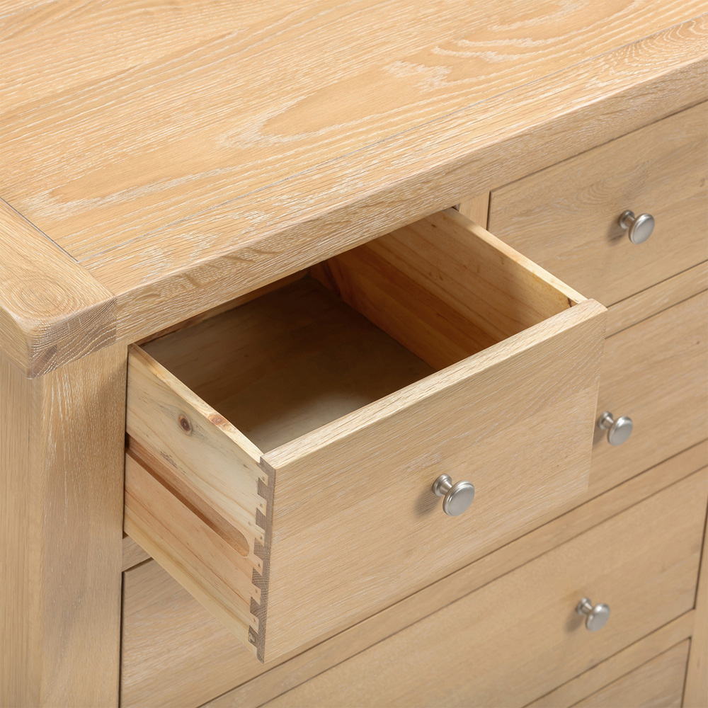 Seconique Windsor 5 Drawer Natural Oak Storage Chest Image 7
