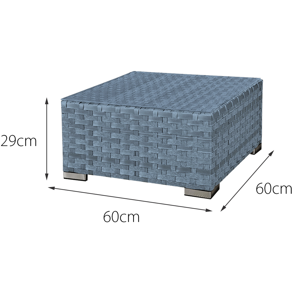 Oseasons Trinidad Deluxe 8 Seater Ocean Grey Rattan Sofa Set with White Cushions Image 7