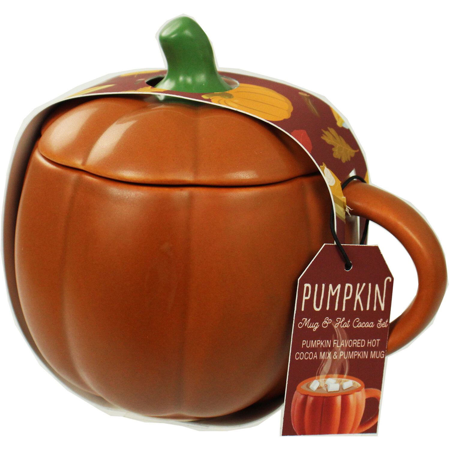 Pumpkin Mug and Hot Cocoa Set - Orange Image