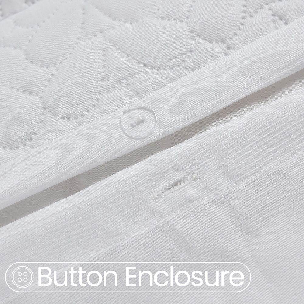 Velosso Kinsley Super King Size White Quilted Duvet Cover Set Image 3