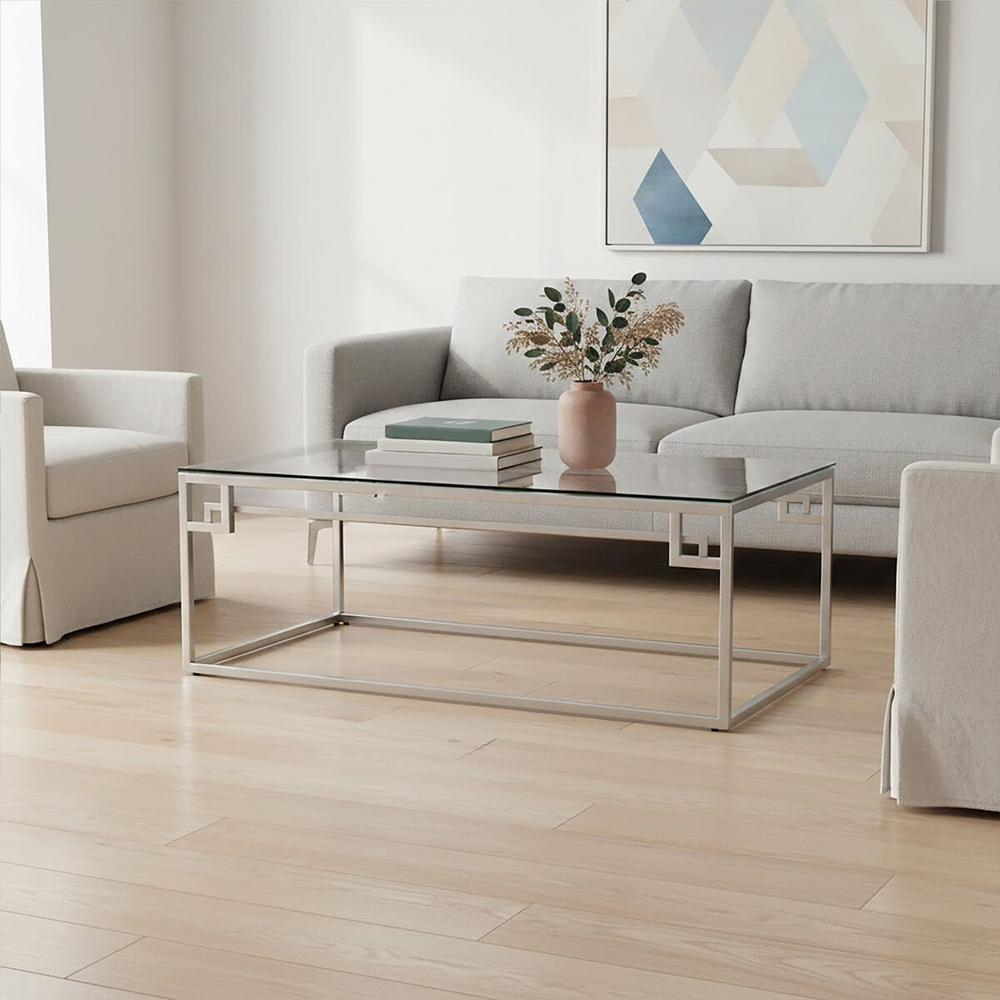 Premier Housewares Allure Silver Rectangular Coffee Table Image 2