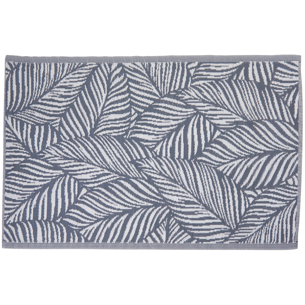 Jack Stonehouse Grey Leaf Waterproof Anti-Slip Outdoor Rug 120 x 180cm Image 1