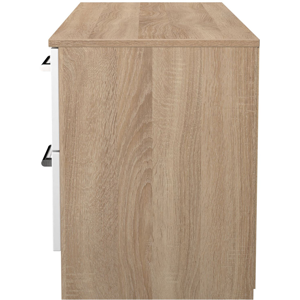 Crowndale Devon 4 Drawer Matt White and Bardolino Oak Bed Box Ready Assembled Image 3