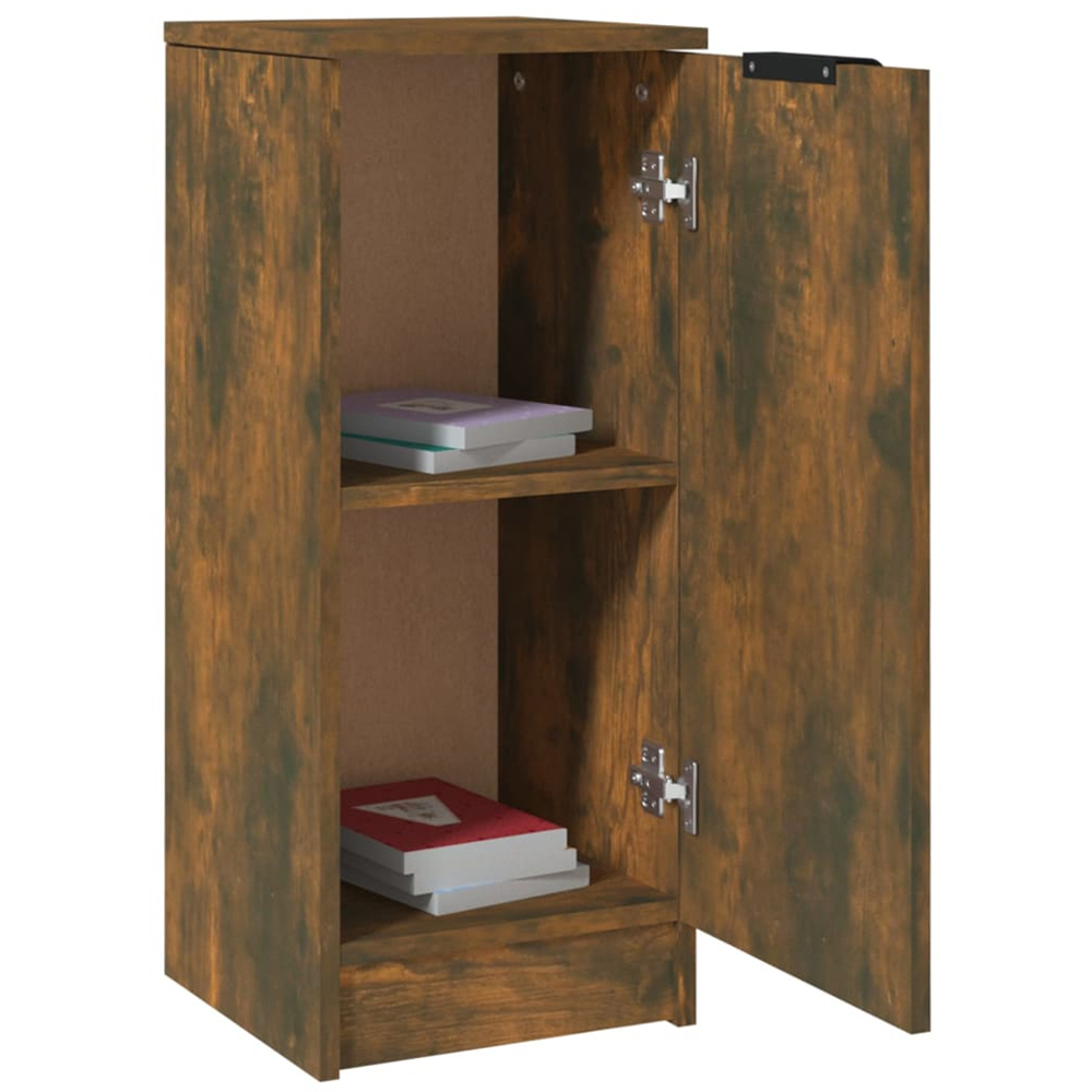 vidaXL Single Door Smoked Oak Sideboard Image 4