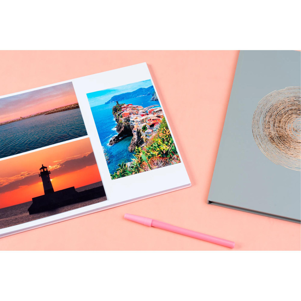 Exacompta Ellipse Pink Rose Gold Infinity Design Wirebound Photo Album 50 Pages 150 Photos Image 2