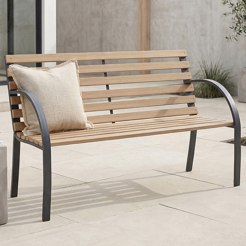 GARDEN VIDA Slatted Garden Bench Image 1