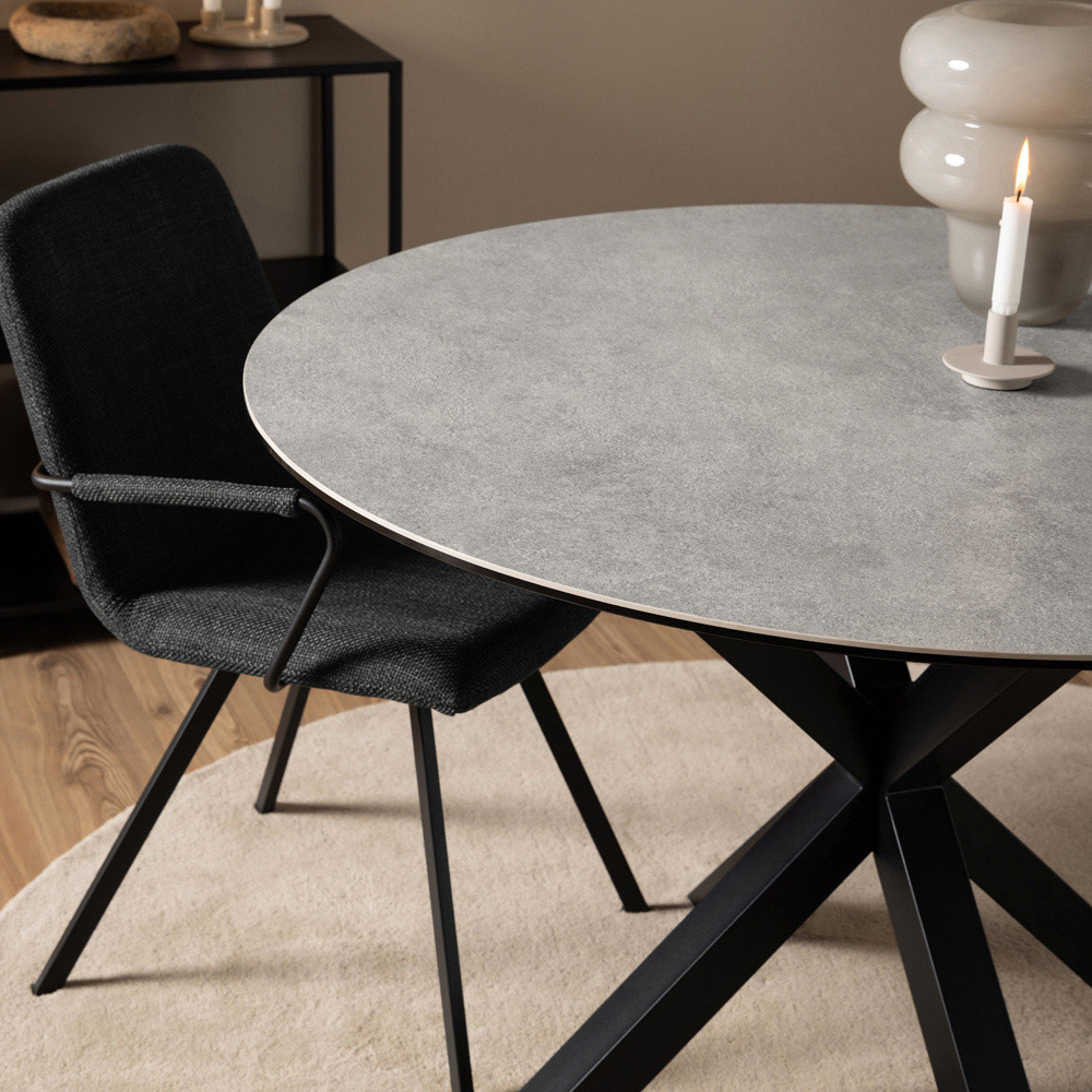 Florence Heaven Ceramic 4 Seater Round Dining Table Grey Image 4