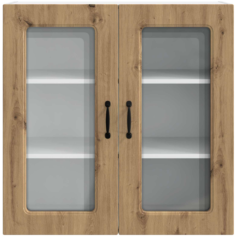 vidaXL 2 Glass Door Artisan Oak Kitchen Wall Cabinet Image 4