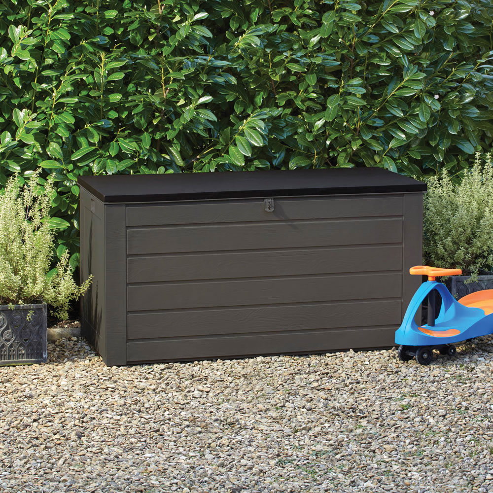 Thompson & Morgan Grey and Black Garden Storage Box 680L Image 2