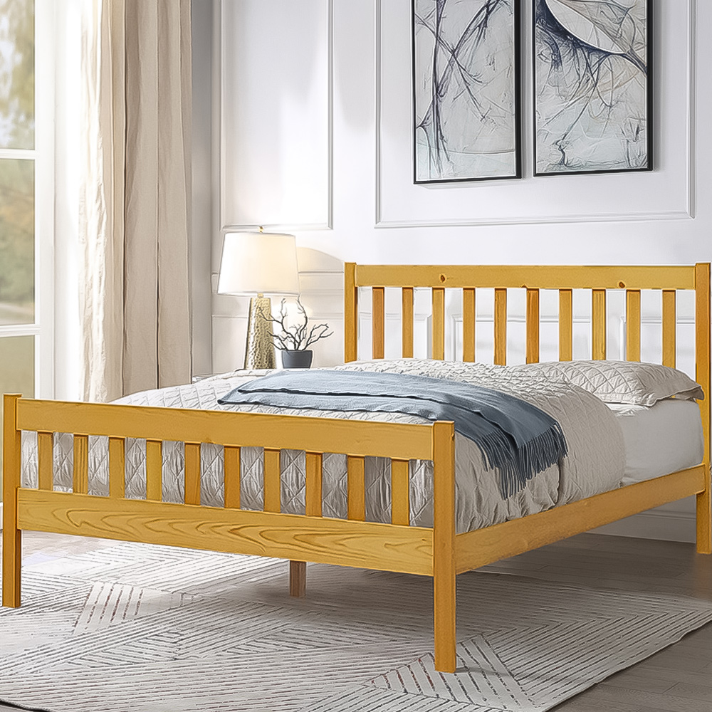 Brooklyn King Size Pine Wooden Bed Frame Image 1