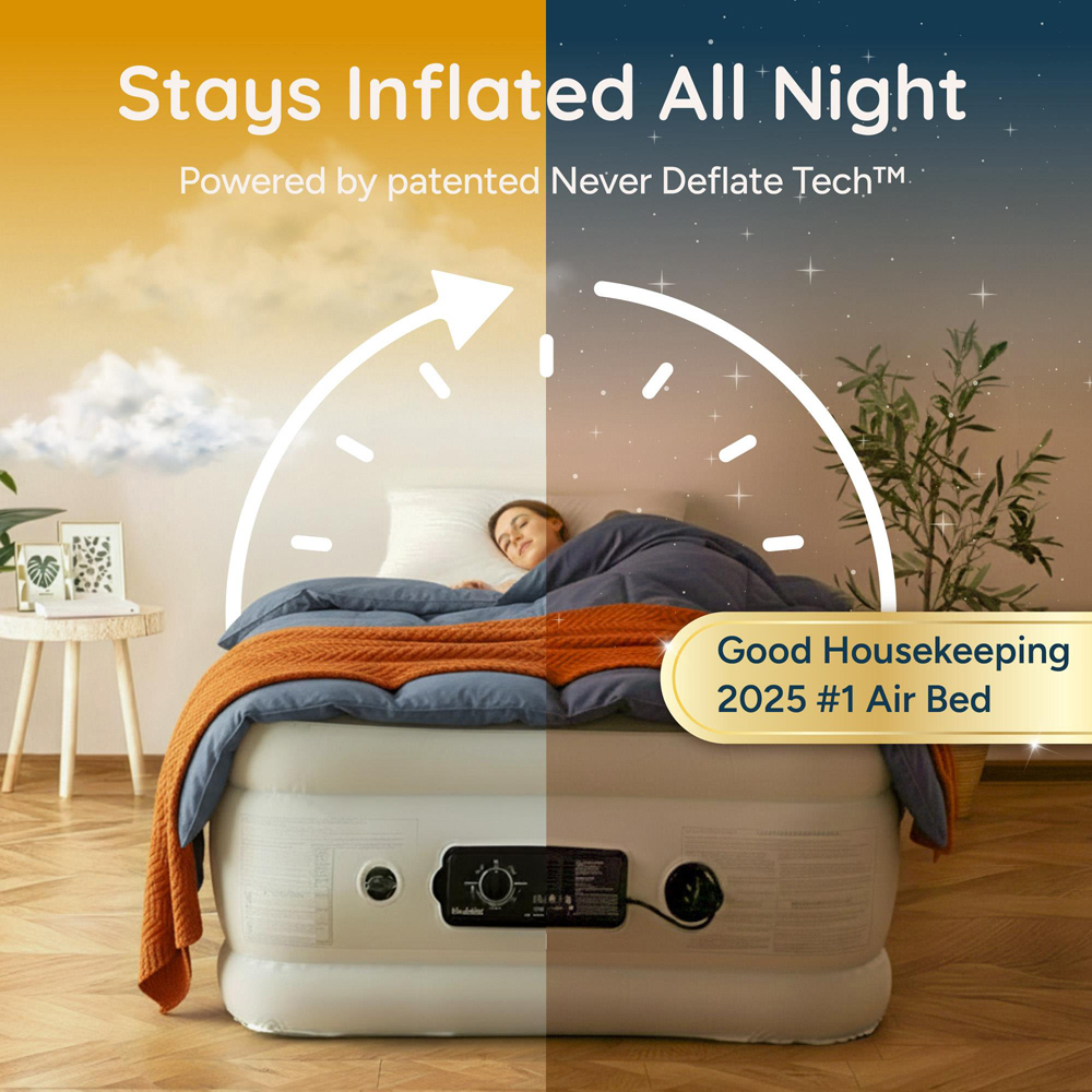 Huddle Single Never Deflate Airbed with Dual-Action Pump Carry Bag and USB Plug Image 2