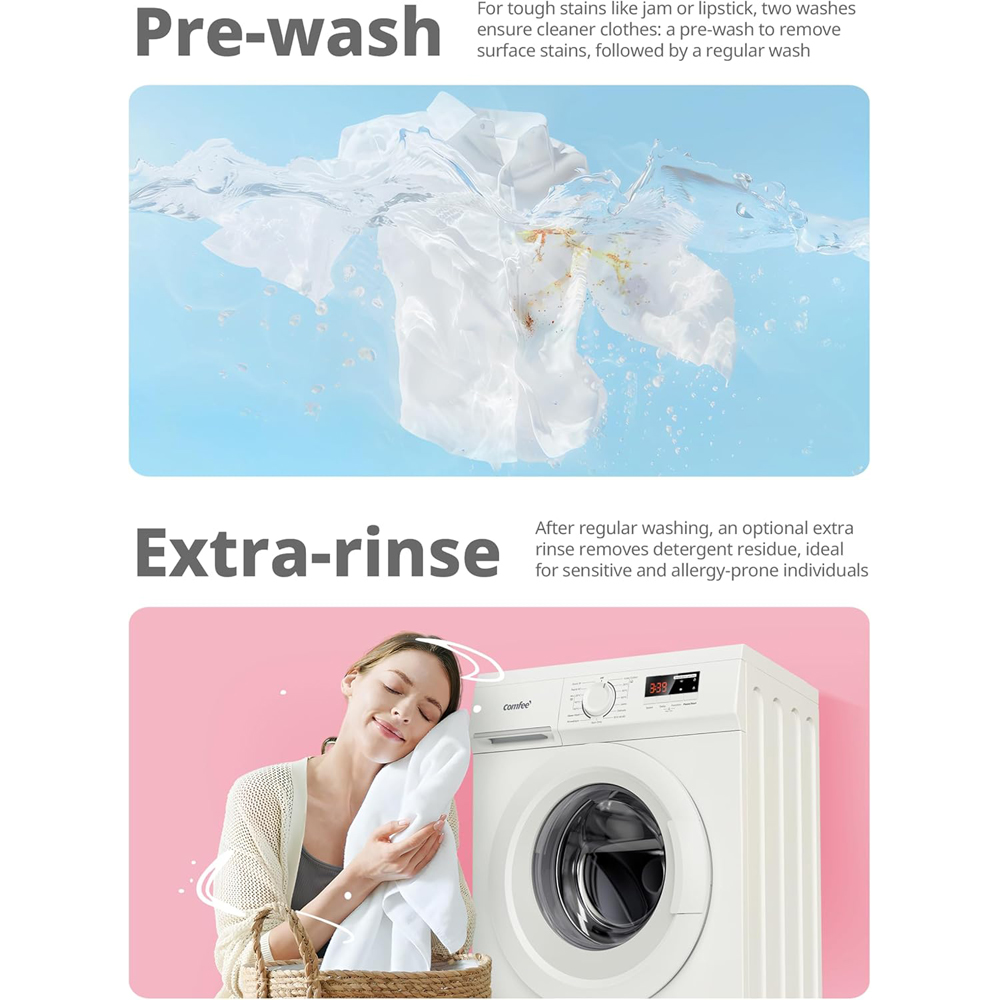 Comfee White 9kg Freestanding Washing Machine Image 3