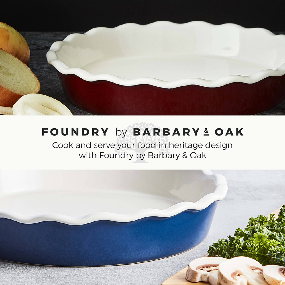 Barbary and Oak 27cm Bordeaux Red Ceramic Pie Dish Image 6