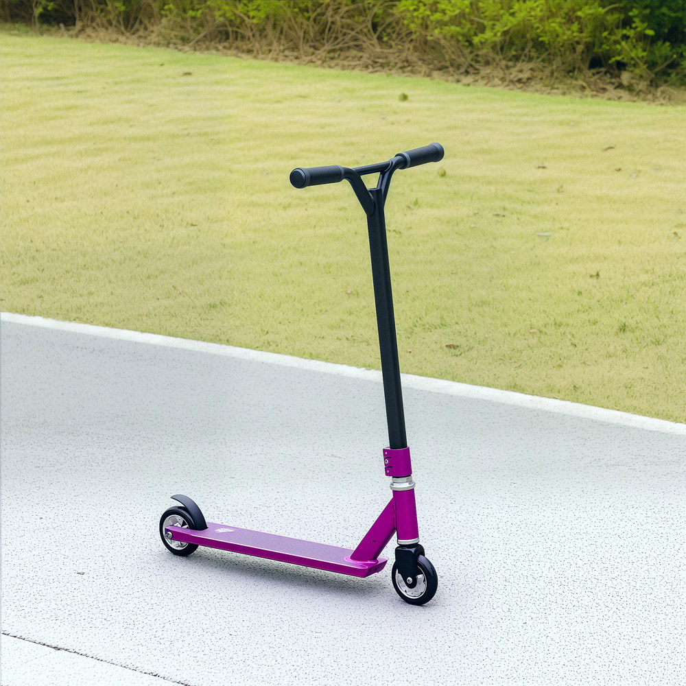 HOMCOM Purple Lightweight Entry Level Complete Trick Kick Stunt Scooter Image 2