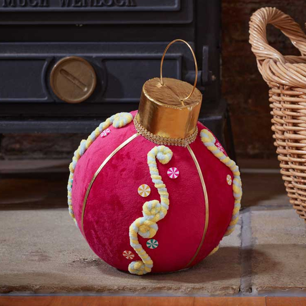 Marco Paul Dark Pink Christmas Bauble Ornament Image 2