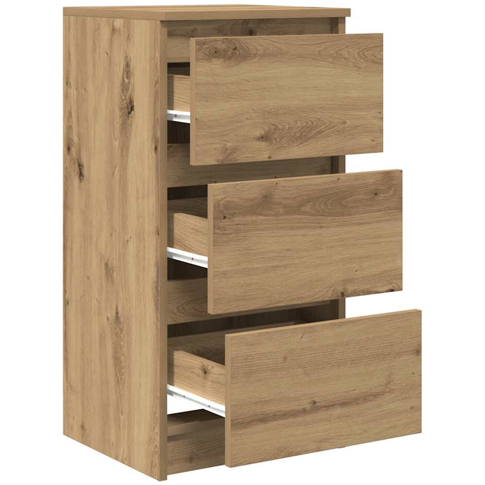vidaXL 3 Drawer Artisan Oak Sideboard Image 4