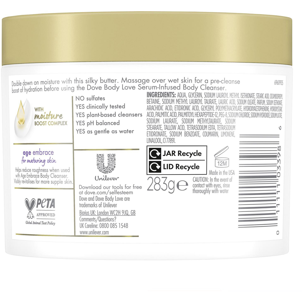 Dove Body Love Age Embrace Pre-Cleanse Shower Butter 283ml 24 Pack Image 3
