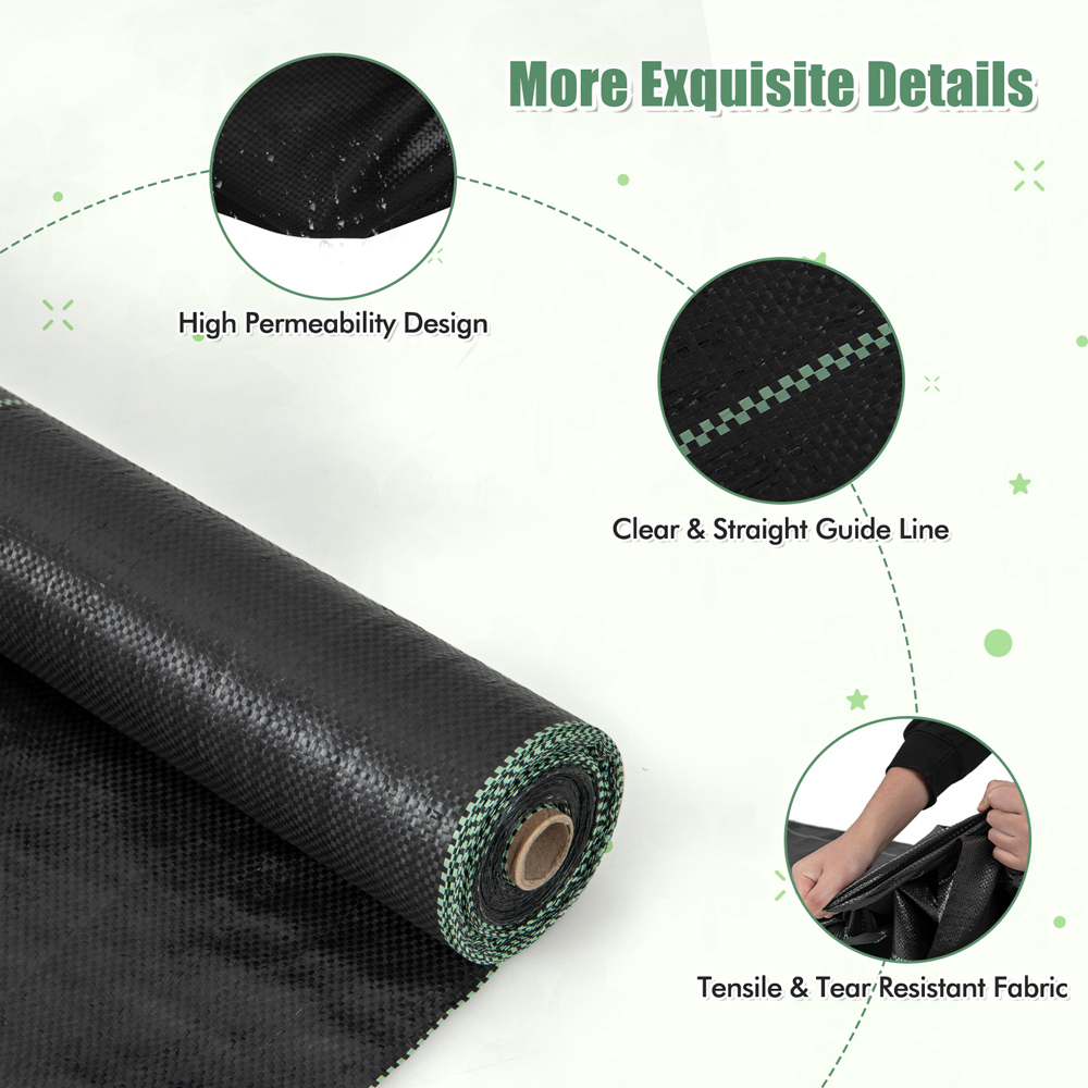 Costway Garden Weed Barrier Fabric 2.1Oz 2 x 25m Image 7