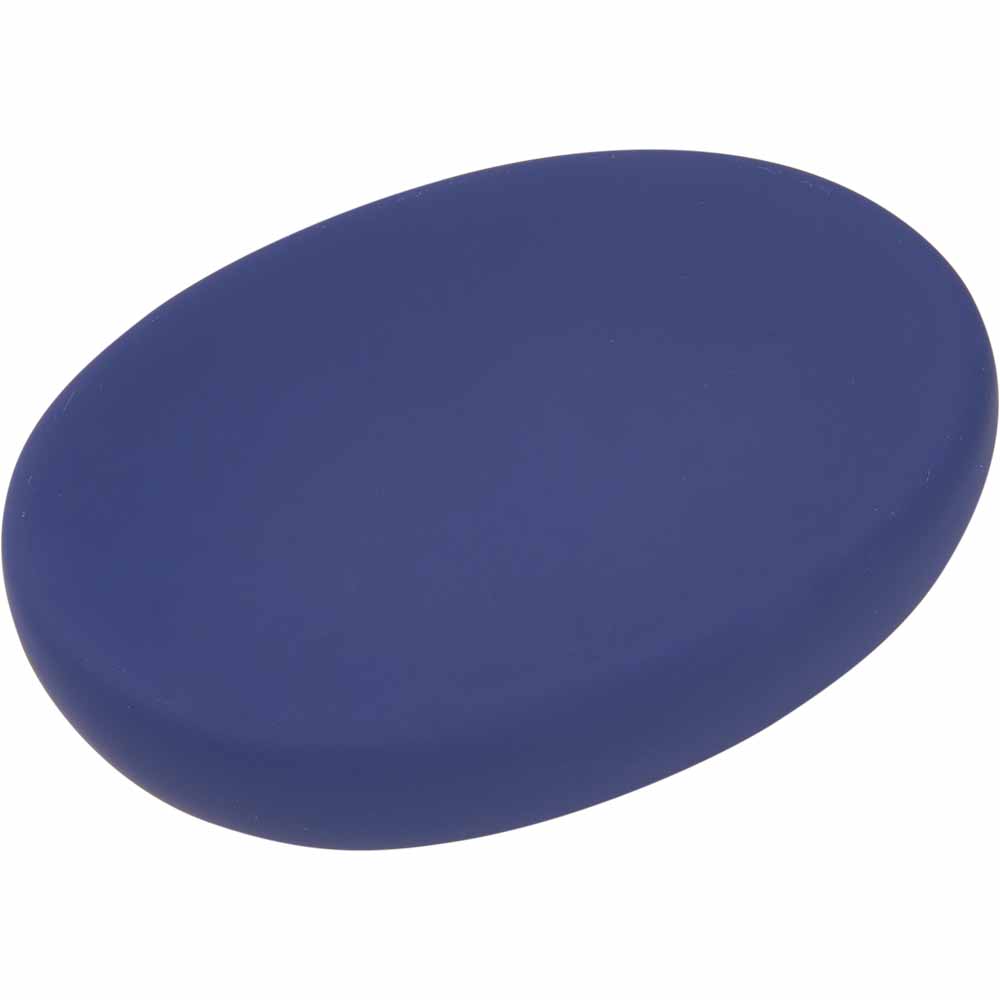 Wilko Matt Blue Soft Touch Soap Dish Image 1