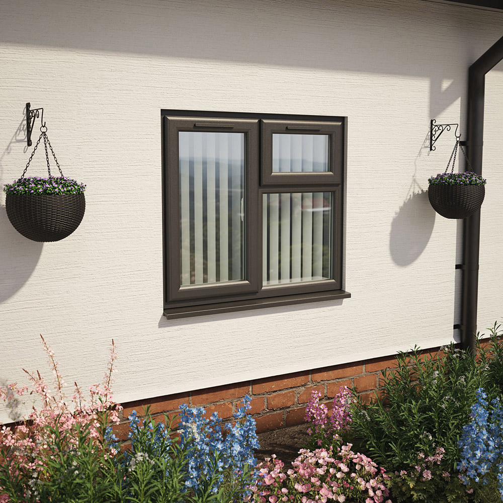 Crystal Black and White LH Side Hung and Top Opener Clear Double Glazed Window 1190 x 1040mm Image 2