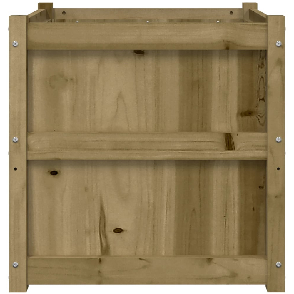 vidaXL Natural Impregnated Pine Wood Garden Planter 60 x 60 x 60cm 2 Pack Image 6