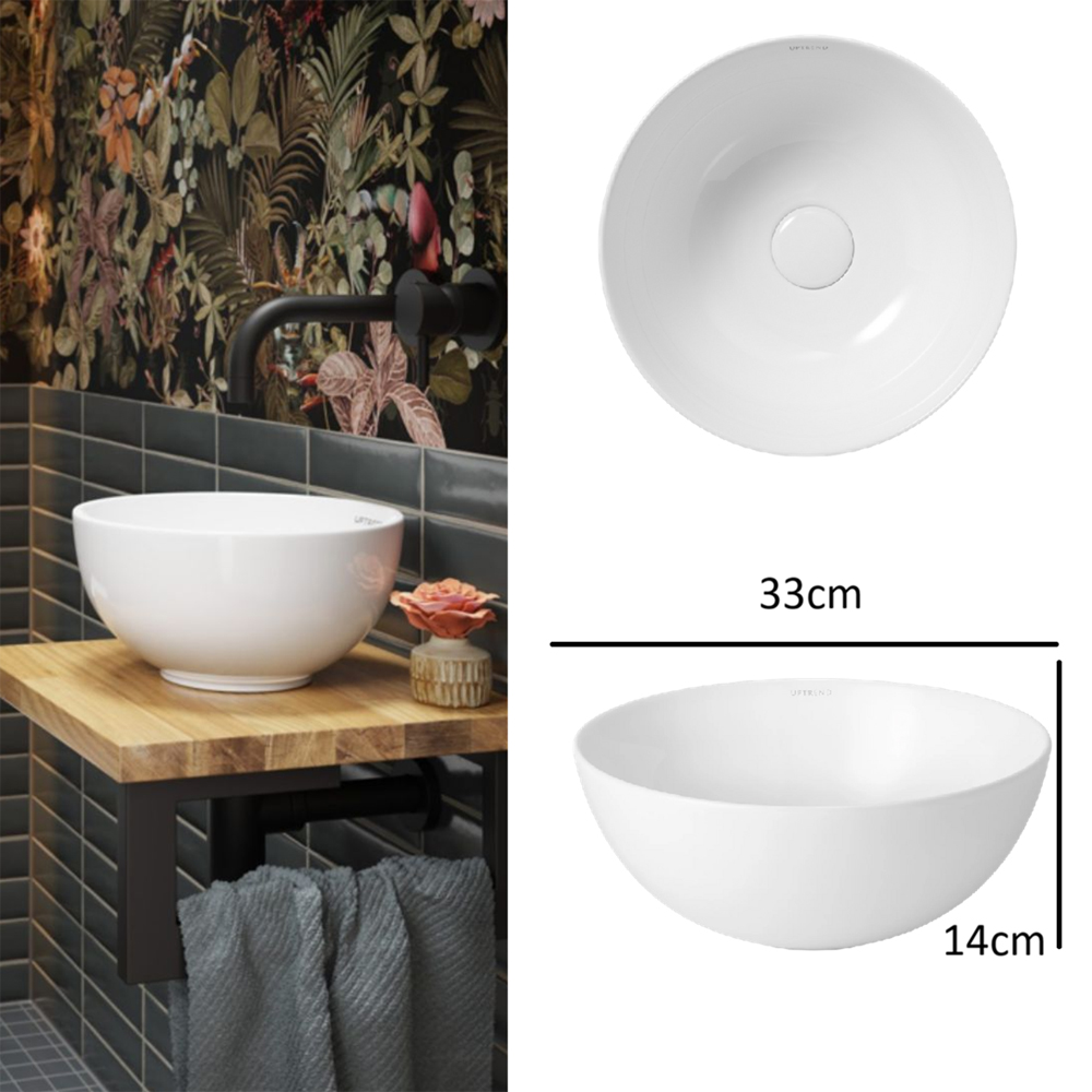 Impact Furniture Oren 2 Door Cashmere Beige Fluted Under Sink Vanity Unit with Ceramic Basin 600mm Image 8