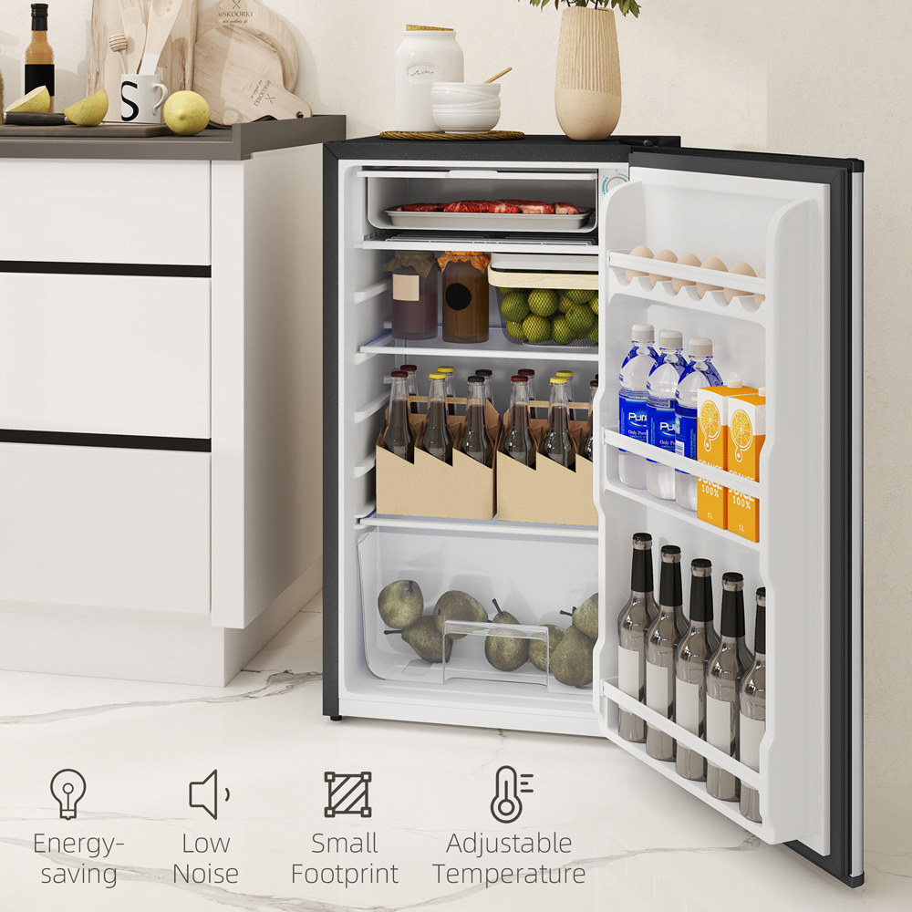HOMCOM 800-129V71SR Silver 91L Freestanding Under Counter Fridge Image 8