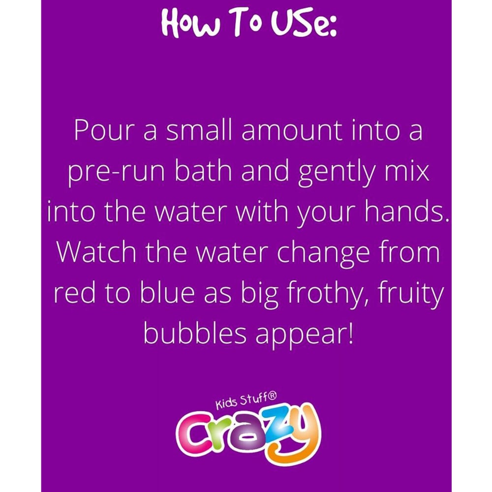 Kids Stuff Red to Blue Colour Changing Bubble Bath Soap 300ml Image 4