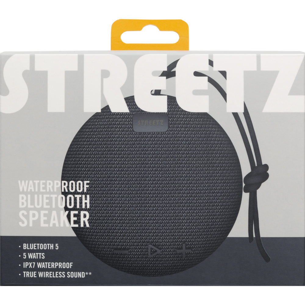 Streetz Black Waterproof Bluetooth Speaker 5W Image 5
