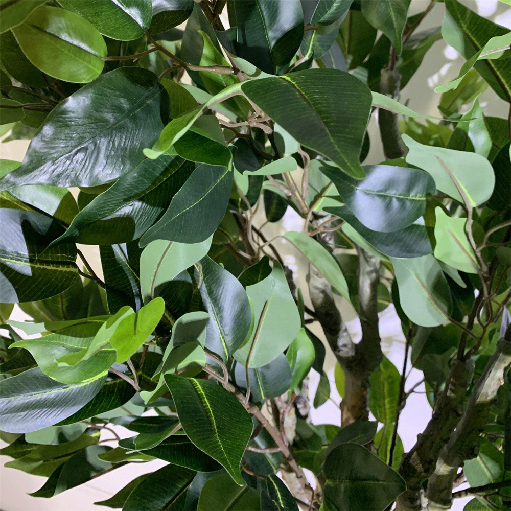 Leaf Realistic Ficus Bush Artificial Plant in Gold Planter 100cm Image 4