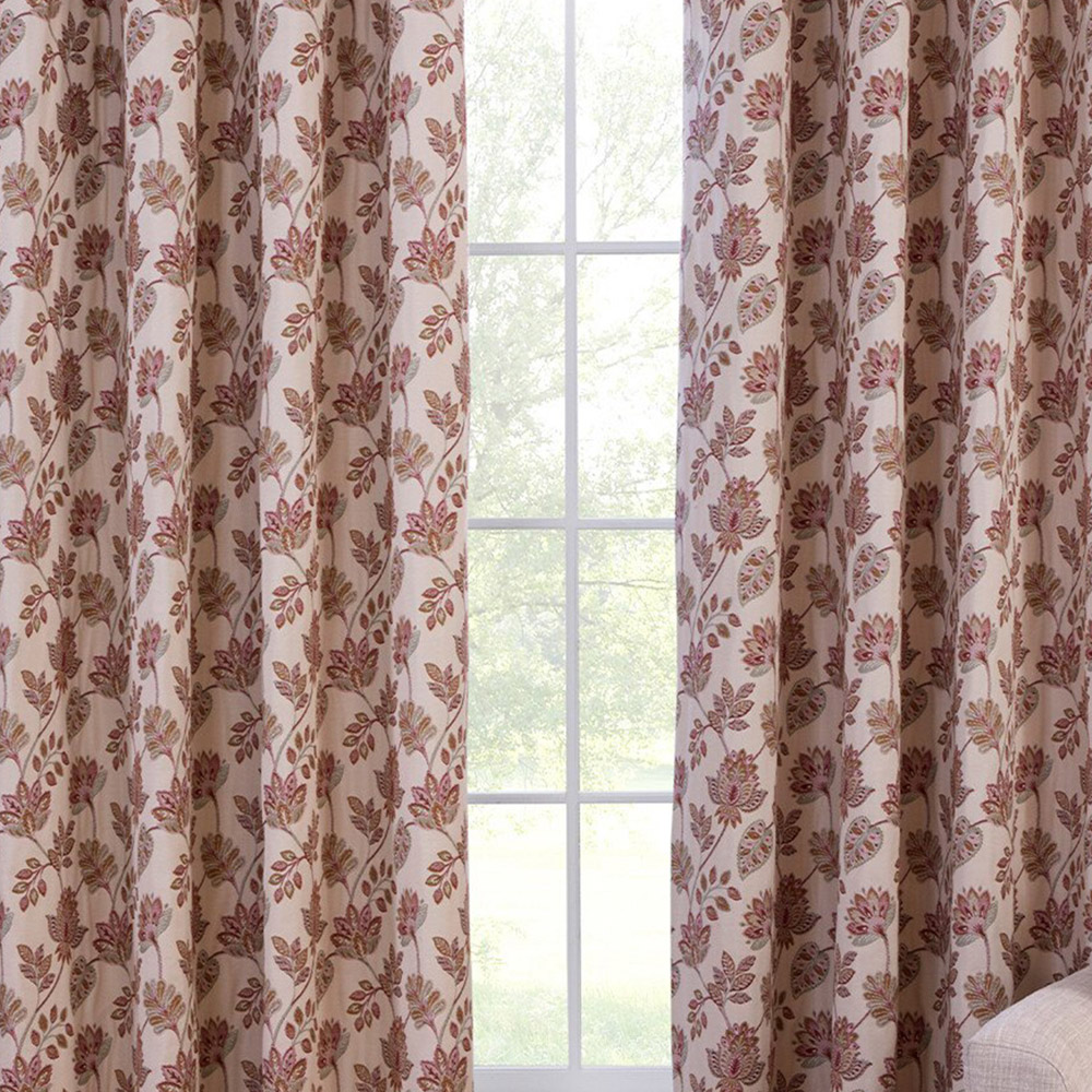 Regency Floral Jacquard Curtain Pink 168cm 229cm Image 5