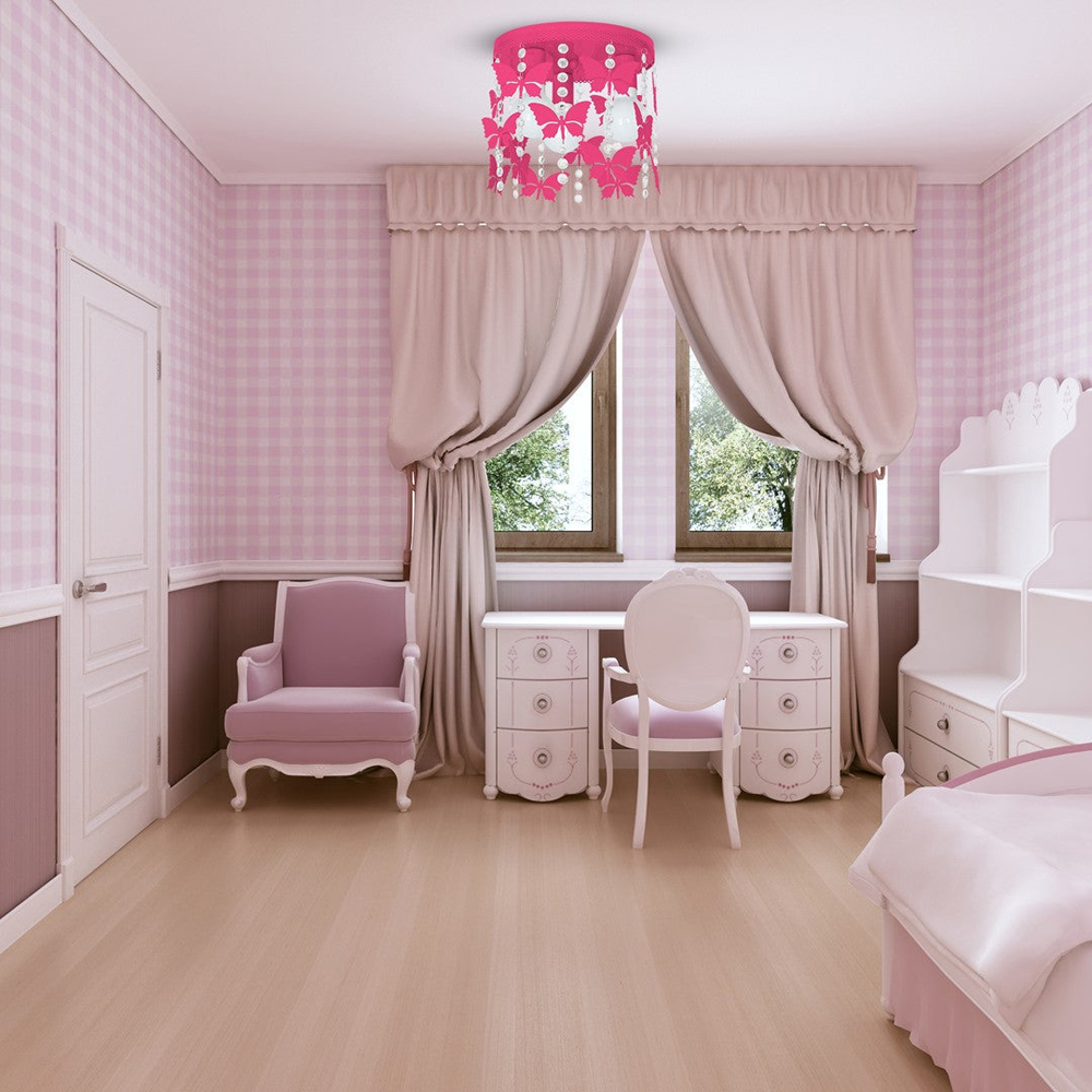 Milagro Angelica Hot Pink Ceiling Lamp 230V Image 4