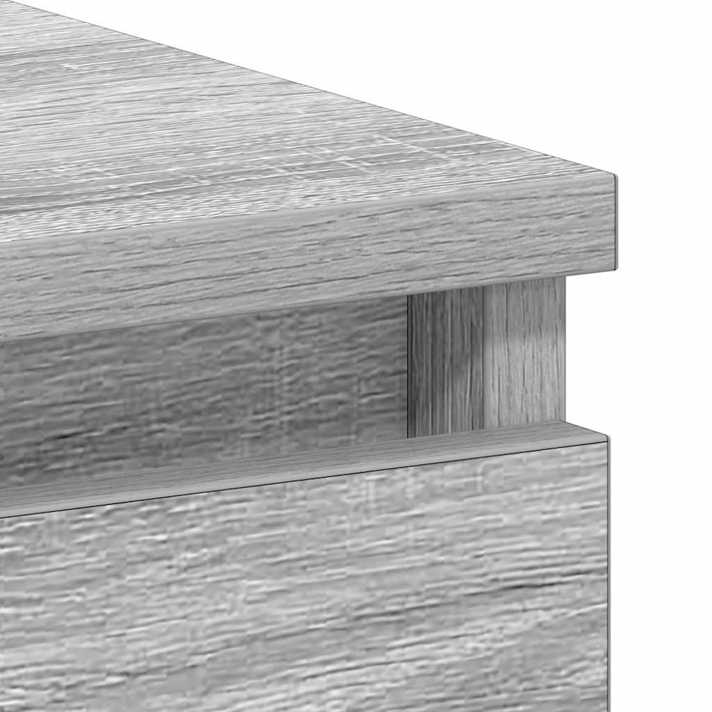 vidaXL 3 Drawer Computer Desk with Keyboard Tray Grey Sonoma Image 7