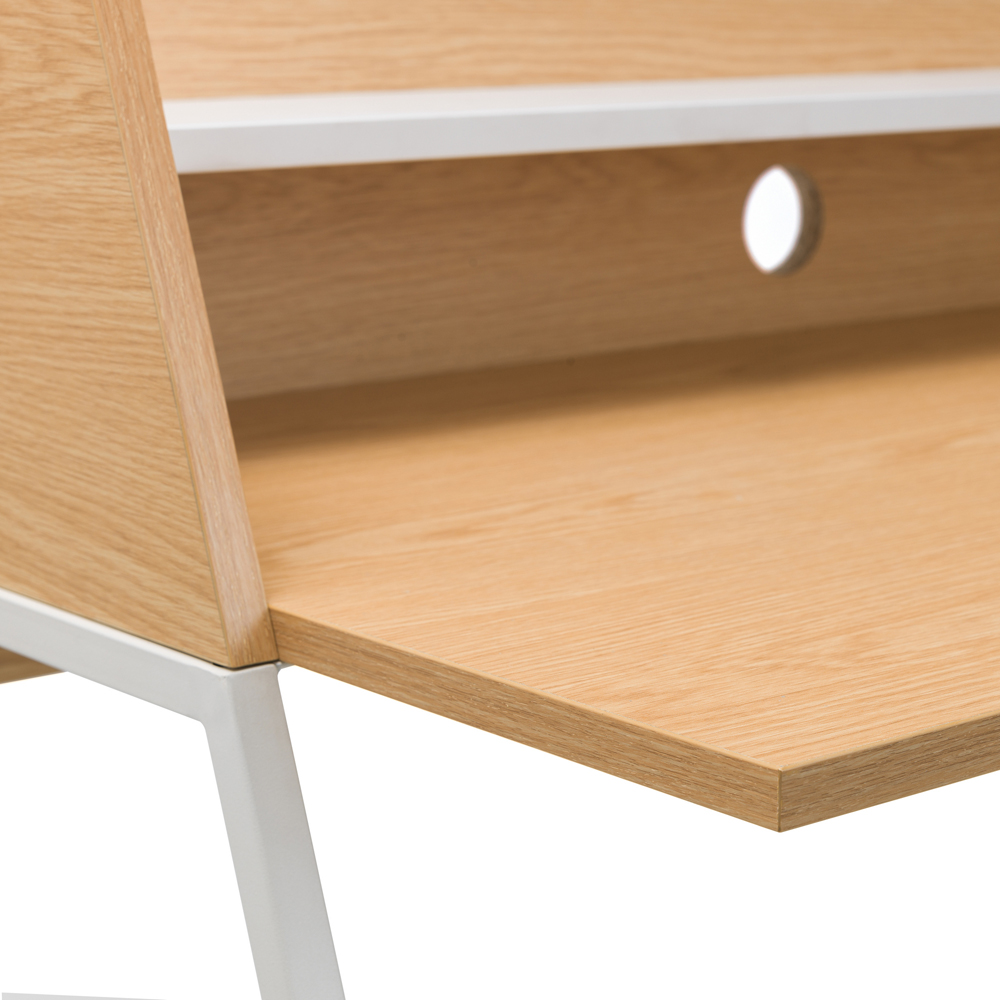 Julian Bowen Palmer Single Shelf Desk Oak Effect Image 5