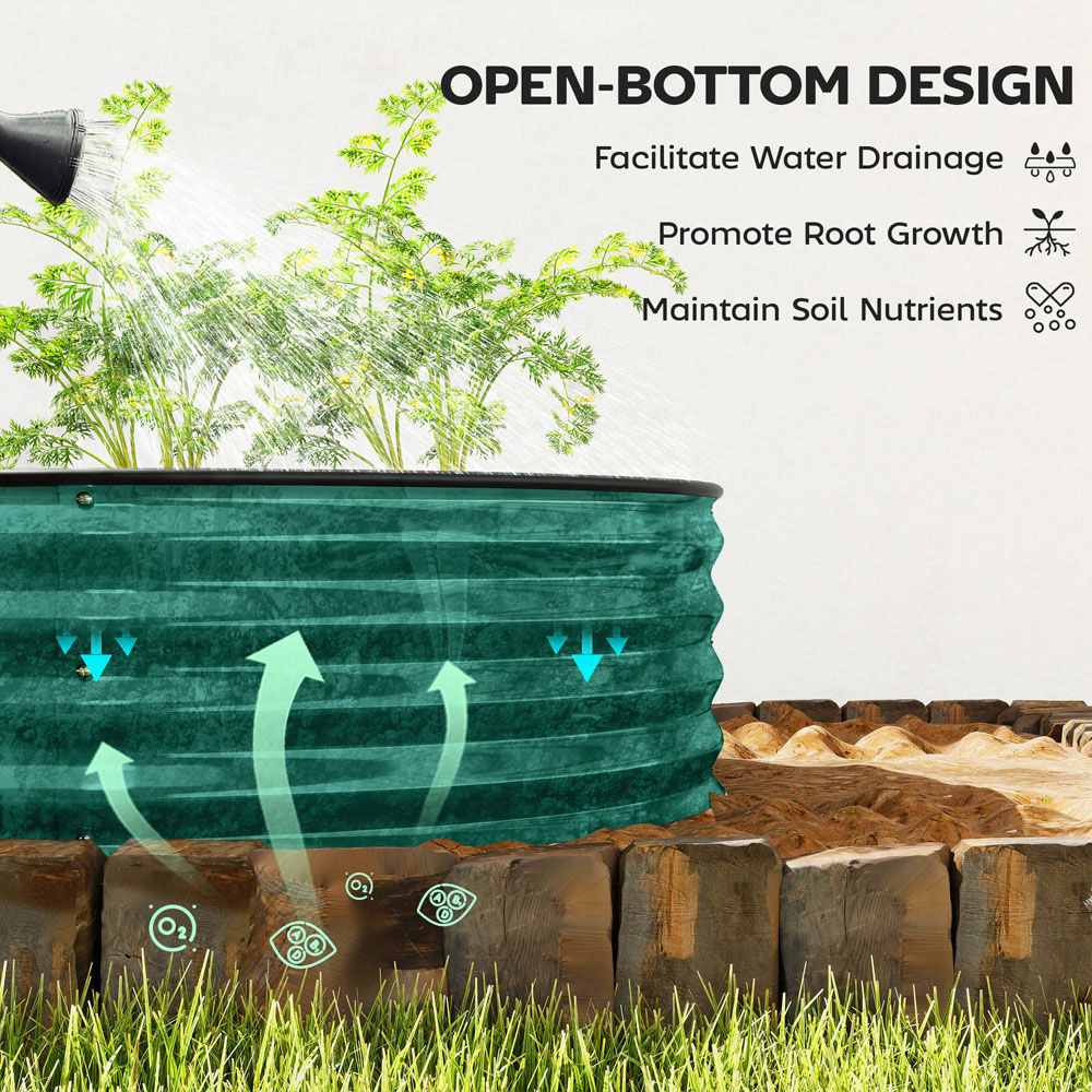 Outsunny Light Green Galvanised Raised Garden Bed  180 x 90 x 30cm Image 4