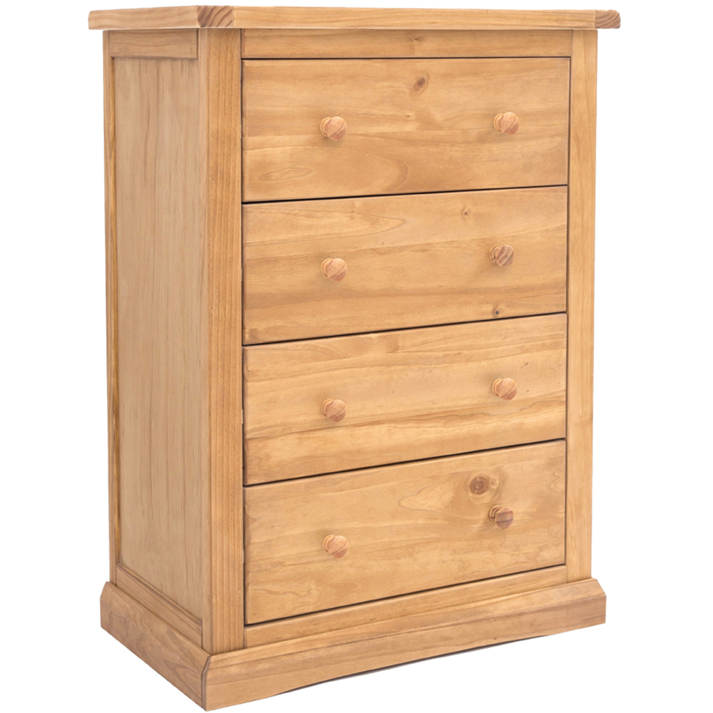 Cabinet Bits Lucca 4 Drawer Antique Wax Wood Knob Chest of Drawers Image 3