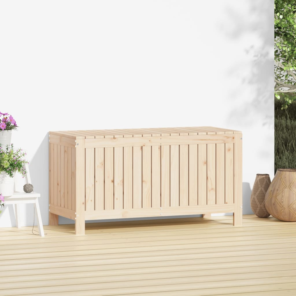 vidaXL 60 x 115 x 49cm Brown Pine Wood Garden Storage Box Image 2