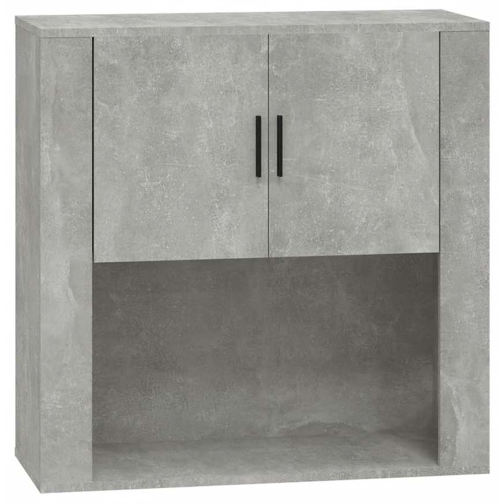 vidaXL 2 Door Single Open Shelf Concrete Grey Wall Mounted Cabinet Image 2