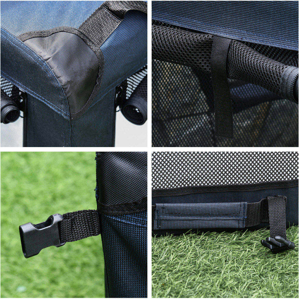 PawHut Dark Blue Foldable Small Dog Pet Carrier with Cushion Image 3