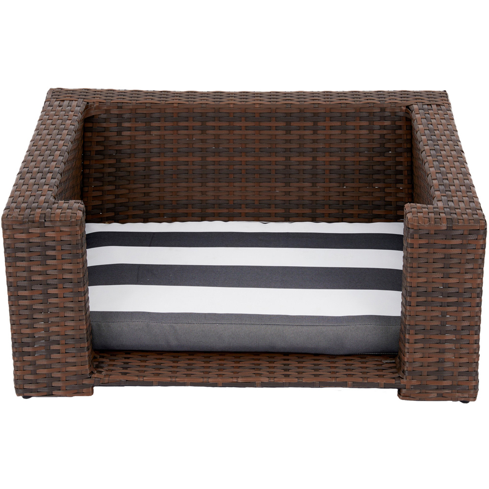 Teamson Pets Wicker Water Resistant Pet Rattan Bed with Cushion Image 3