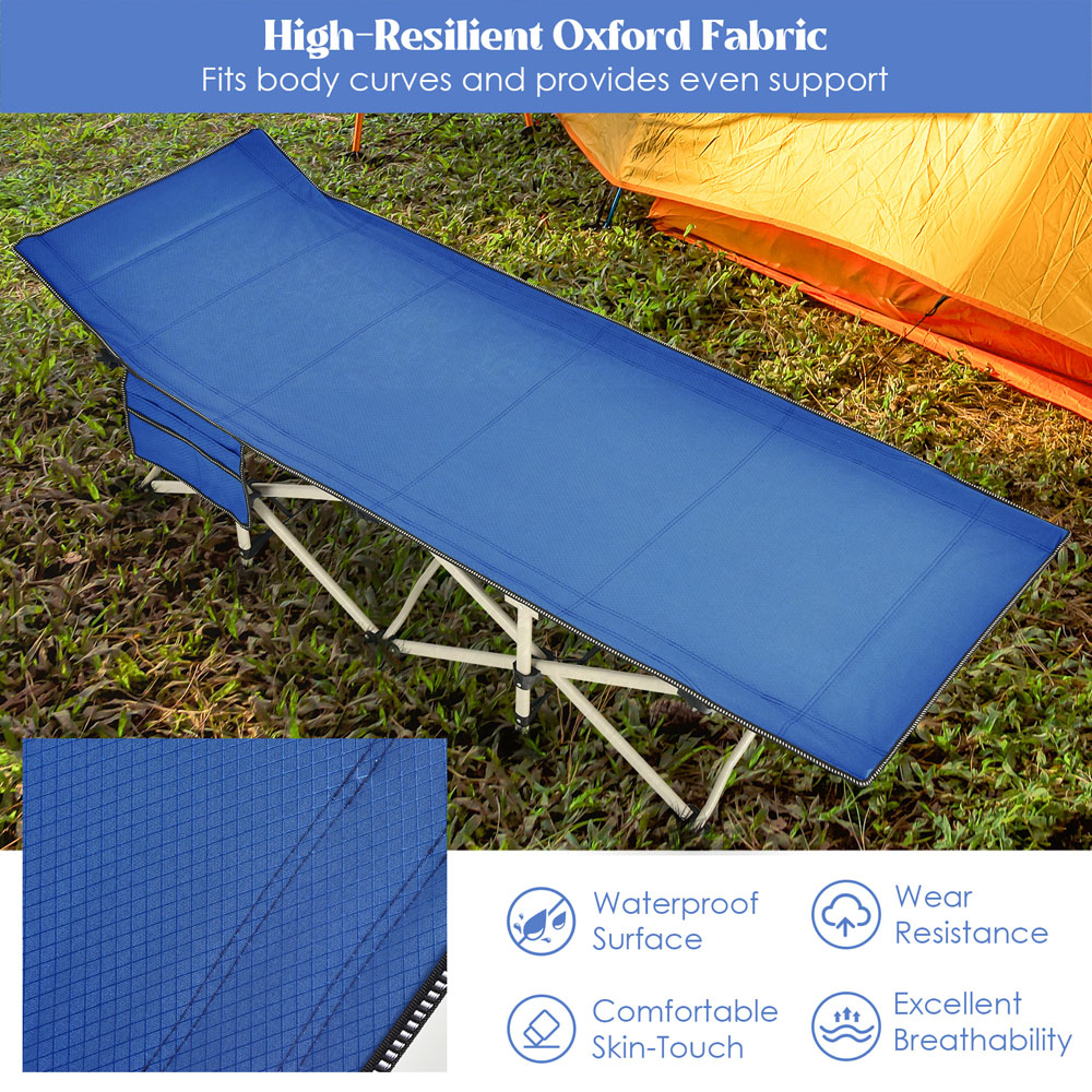 Costway Blue Portable Oversized Camping Bed with Bag Image 5