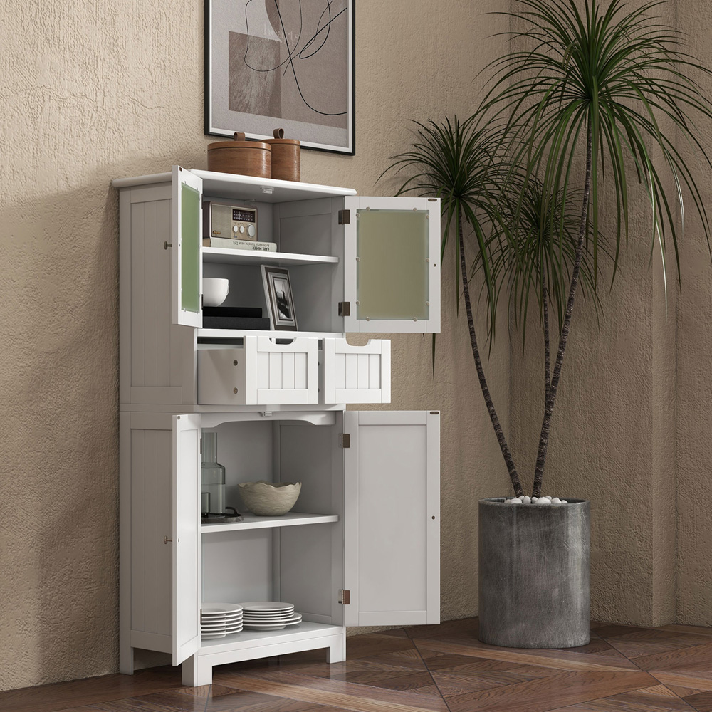 Costway 6 Shelf White Storage Cabinet Image 7