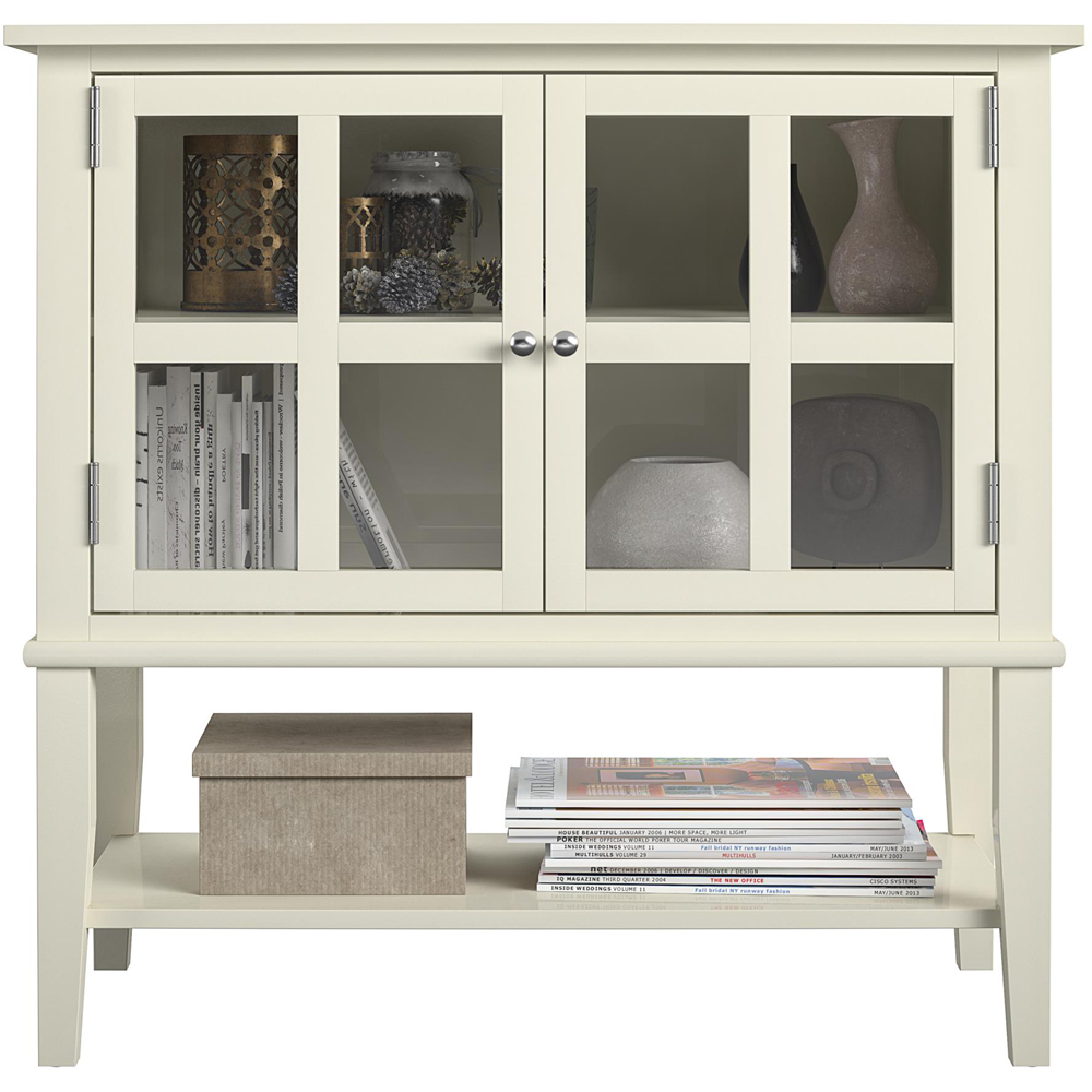 Dorel Franklin 2 Glass Door Single Open Shelf Storage Cabinet Image 3