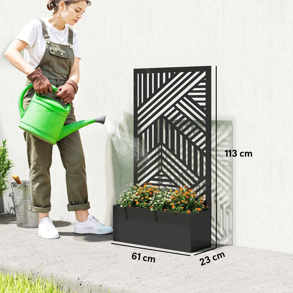 Outsunny Metal Garden Bed with Trellis 113 x 61 x 23cm Image 9