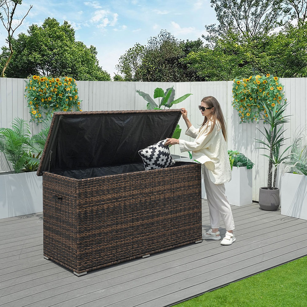 Direct Wicker 980L Large Brown Garden Rattan Storage Box Image 3